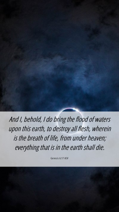 Picture 06 - Genesis 6:17 ASV Mobile Phone Wallpaper - And I, behold, I do bring the flood of waters - Mobile Bible Verse Wallpaper