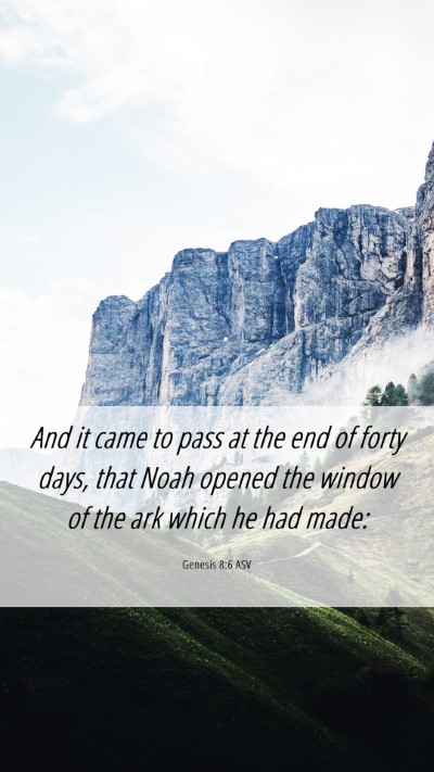 Picture 06 - Genesis 8:6 ASV Mobile Phone Wallpaper - And it came to pass at the end of forty days, - Mobile Bible Verse Wallpaper