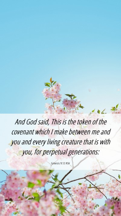 Picture 06 - Genesis 9:12 ASV Mobile Phone Wallpaper - And God said, This is the token of the covenant - Mobile Bible Verse Wallpaper