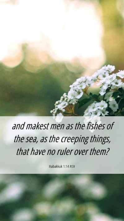 Picture 06 - Habakkuk 1:14 ASV Mobile Phone Wallpaper - and makest men as the fishes of the sea, as the - Mobile Bible Verse Wallpaper