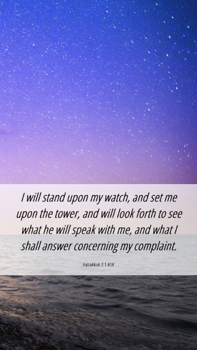 Picture 06 - Habakkuk 2:1 ASV Mobile Phone Wallpaper - I will stand upon my watch, and set me upon the - Mobile Bible Verse Wallpaper