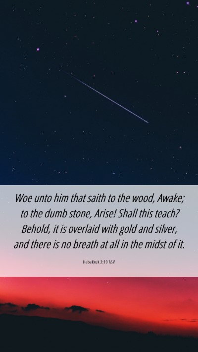 Picture 06 - Habakkuk 2:19 ASV Mobile Phone Wallpaper - Woe unto him that saith to the wood, Awake; to - Mobile Bible Verse Wallpaper
