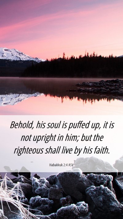 Picture 06 - Habakkuk 2:4 ASV Mobile Phone Wallpaper - Behold, his soul is puffed up, it is not upright - Mobile Bible Verse Wallpaper