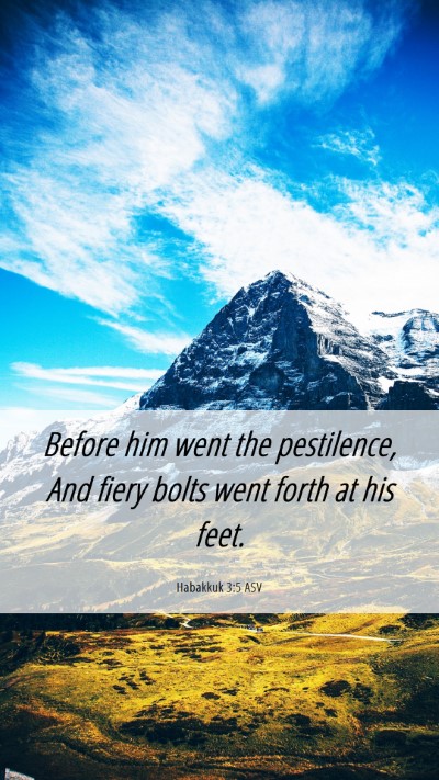 Picture 06 - Habakkuk 3:5 ASV Mobile Phone Wallpaper - Before him went the pestilence, And fiery bolts - Mobile Bible Verse Wallpaper