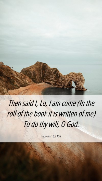 Picture 06 - Hebrews 10:7 ASV Mobile Phone Wallpaper - Then said I, Lo, I am come (In the roll of the - Mobile Bible Verse Wallpaper