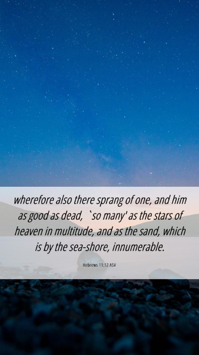 Picture 06 - Hebrews 11:12 ASV Mobile Phone Wallpaper - wherefore also there sprang of one, and him as - Mobile Bible Verse Wallpaper