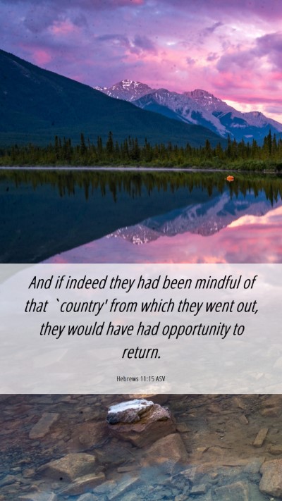 Picture 06 - Hebrews 11:15 ASV Mobile Phone Wallpaper - And if indeed they had been mindful of that - Mobile Bible Verse Wallpaper