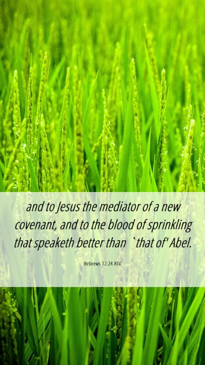 Picture 06 - Hebrews 12:24 ASV Mobile Phone Wallpaper - and to Jesus the mediator of a new covenant, and - Mobile Bible Verse Wallpaper