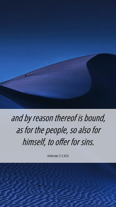 Picture 06 - Hebrews 5:3 ASV Mobile Phone Wallpaper - and by reason thereof is bound, as for the - Mobile Bible Verse Wallpaper
