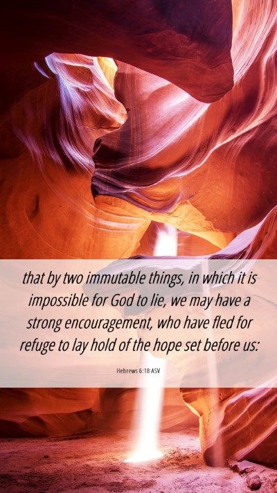 Picture 06 - Hebrews 6:18 ASV Mobile Phone Wallpaper - that by two immutable things, in which it is - Mobile Bible Verse Wallpaper