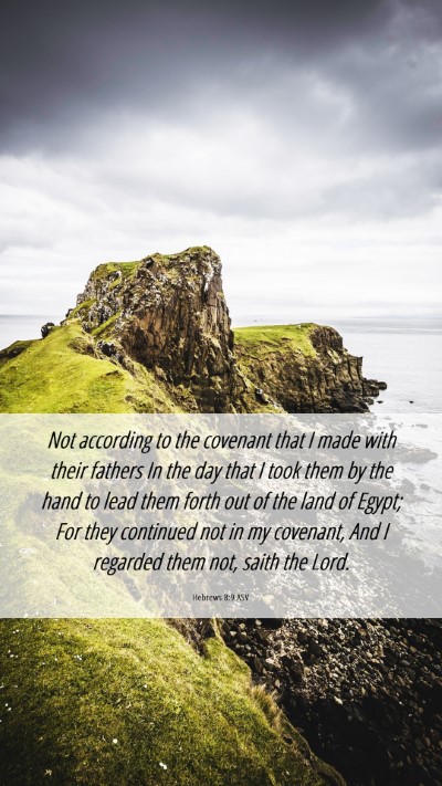Picture 06 - Hebrews 8:9 ASV Mobile Phone Wallpaper - Not according to the covenant that I made with - Mobile Bible Verse Wallpaper
