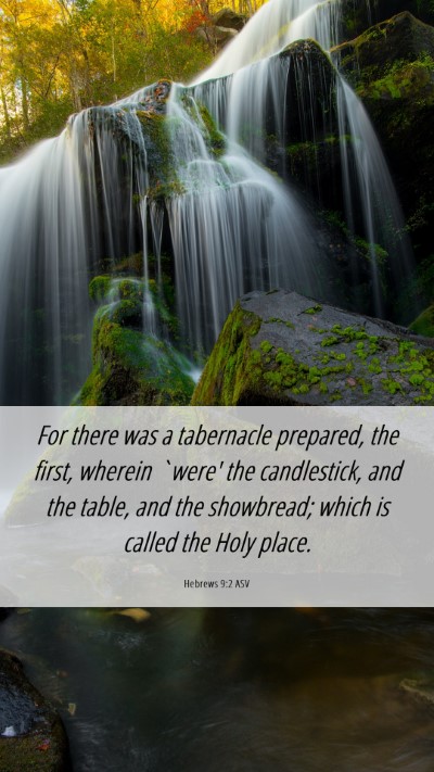 Picture 06 - Hebrews 9:2 ASV Mobile Phone Wallpaper - For there was a tabernacle prepared, the first, - Mobile Bible Verse Wallpaper