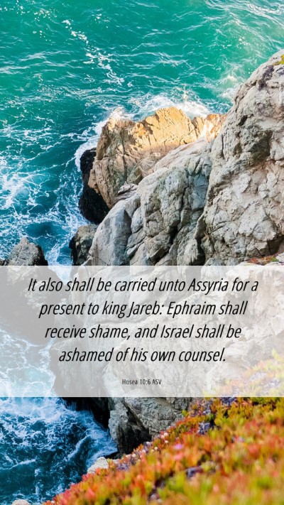 Picture 06 - Hosea 10:6 ASV Mobile Phone Wallpaper - It also shall be carried unto Assyria for a - Mobile Bible Verse Wallpaper