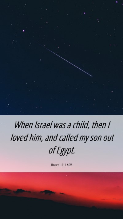 Picture 06 - Hosea 11:1 ASV Mobile Phone Wallpaper - When Israel was a child, then I loved him, and - Mobile Bible Verse Wallpaper