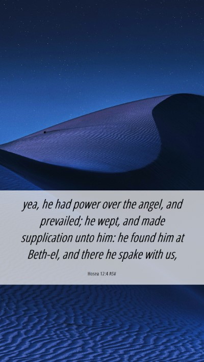 Picture 06 - Hosea 12:4 ASV Mobile Phone Wallpaper - yea, he had power over the angel, and prevailed; - Mobile Bible Verse Wallpaper