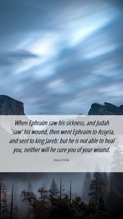Picture 06 - Hosea 5:13 ASV Mobile Phone Wallpaper - When Ephraim saw his sickness, and Judah `saw' - Mobile Bible Verse Wallpaper