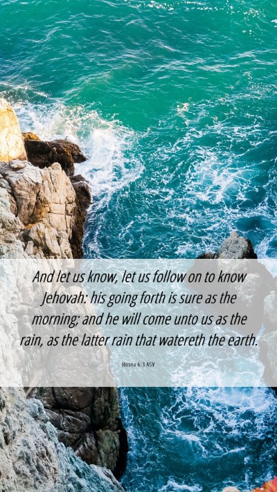 Picture 06 - Hosea 6:3 ASV Mobile Phone Wallpaper - And let us know, let us follow on to know - Mobile Bible Verse Wallpaper