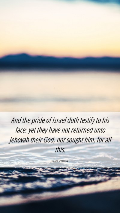 Picture 06 - Hosea 7:10 ASV Mobile Phone Wallpaper - And the pride of Israel doth testify to his face: - Mobile Bible Verse Wallpaper