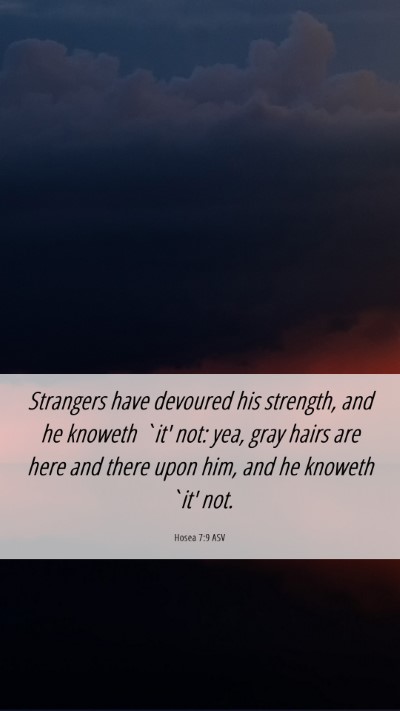 Picture 06 - Hosea 7:9 ASV Mobile Phone Wallpaper - Strangers have devoured his strength, and he - Mobile Bible Verse Wallpaper