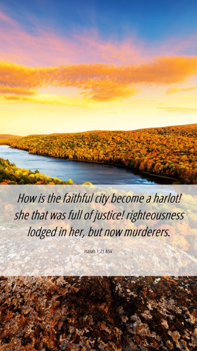 Picture 06 - Isaiah 1:21 ASV Mobile Phone Wallpaper - How is the faithful city become a harlot! she - Mobile Bible Verse Wallpaper
