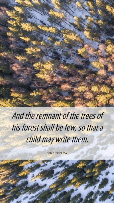 Picture 06 - Isaiah 10:19 ASV Mobile Phone Wallpaper - And the remnant of the trees of his forest shall - Mobile Bible Verse Wallpaper