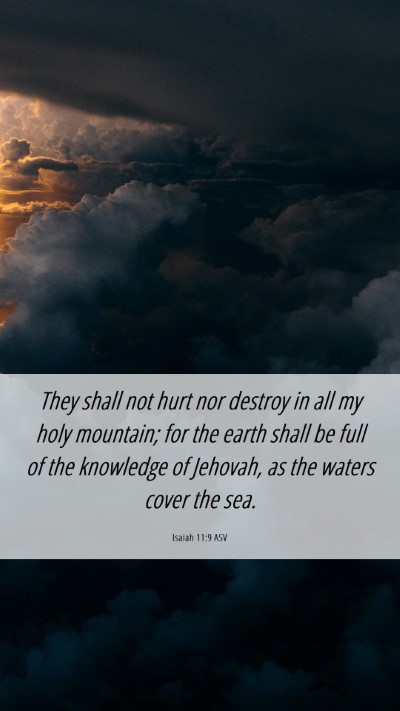 Picture 06 - Isaiah 11:9 ASV Mobile Phone Wallpaper - They shall not hurt nor destroy in all my holy - Mobile Bible Verse Wallpaper