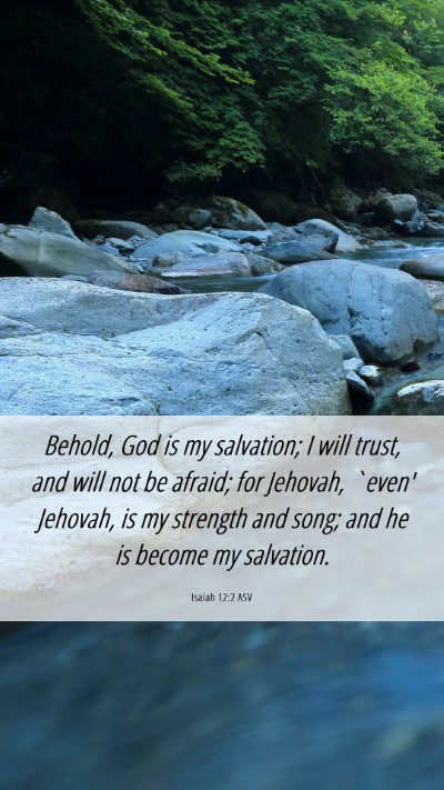 Picture 06 - Isaiah 12:2 ASV Mobile Phone Wallpaper - Behold, God is my salvation; I will trust, and - Mobile Bible Verse Wallpaper