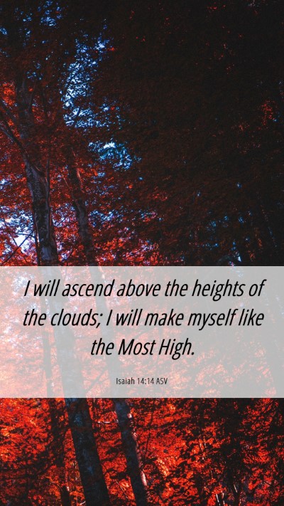 Picture 06 - Isaiah 14:14 ASV Mobile Phone Wallpaper - I will ascend above the heights of the clouds; I - Mobile Bible Verse Wallpaper