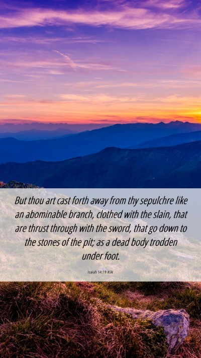 Picture 06 - Isaiah 14:19 ASV Mobile Phone Wallpaper - But thou art cast forth away from thy sepulchre - Mobile Bible Verse Wallpaper