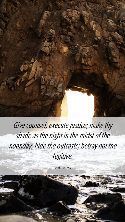 Picture 06 - Isaiah 16:3 ASV Mobile Phone Wallpaper - Give counsel, execute justice; make thy shade as - Mobile Bible Verse Wallpaper