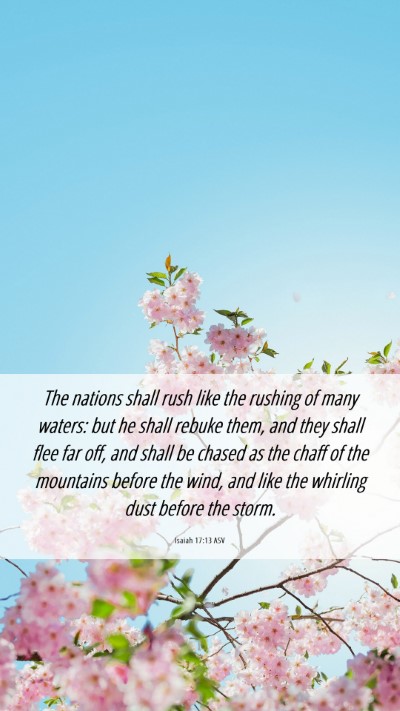Picture 06 - Isaiah 17:13 ASV Mobile Phone Wallpaper - The nations shall rush like the rushing of many - Mobile Bible Verse Wallpaper
