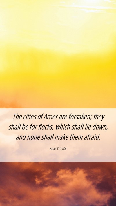 Picture 06 - Isaiah 17:2 ASV Mobile Phone Wallpaper - The cities of Aroer are forsaken; they shall be - Mobile Bible Verse Wallpaper