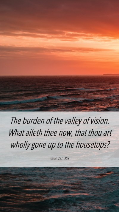 Picture 06 - Isaiah 22:1 ASV Mobile Phone Wallpaper - The burden of the valley of vision. What aileth - Mobile Bible Verse Wallpaper