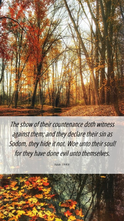 Picture 06 - Isaiah 3:9 ASV Mobile Phone Wallpaper - The show of their countenance doth witness - Mobile Bible Verse Wallpaper