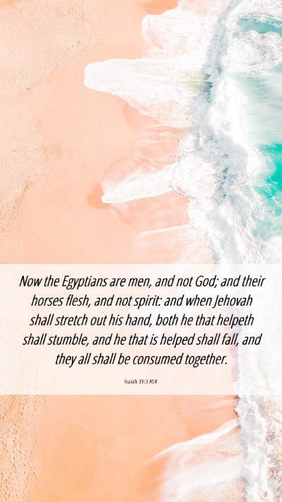 Picture 06 - Isaiah 31:3 ASV Mobile Phone Wallpaper - Now the Egyptians are men, and not God; and their - Mobile Bible Verse Wallpaper