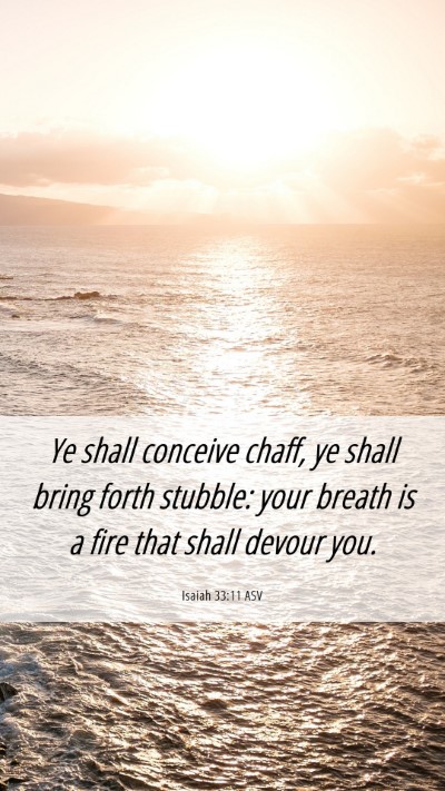 Picture 06 - Isaiah 33:11 ASV Mobile Phone Wallpaper - Ye shall conceive chaff, ye shall bring forth - Mobile Bible Verse Wallpaper