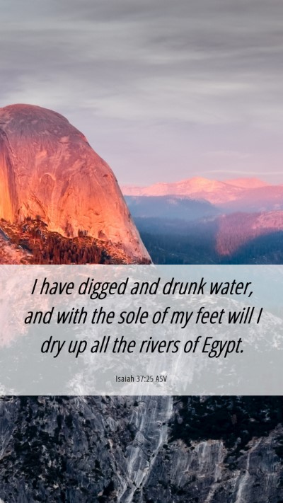 Picture 06 - Isaiah 37:25 ASV Mobile Phone Wallpaper - I have digged and drunk water, and with the sole - Mobile Bible Verse Wallpaper