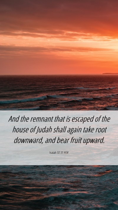 Picture 06 - Isaiah 37:31 ASV Mobile Phone Wallpaper - And the remnant that is escaped of the house of - Mobile Bible Verse Wallpaper