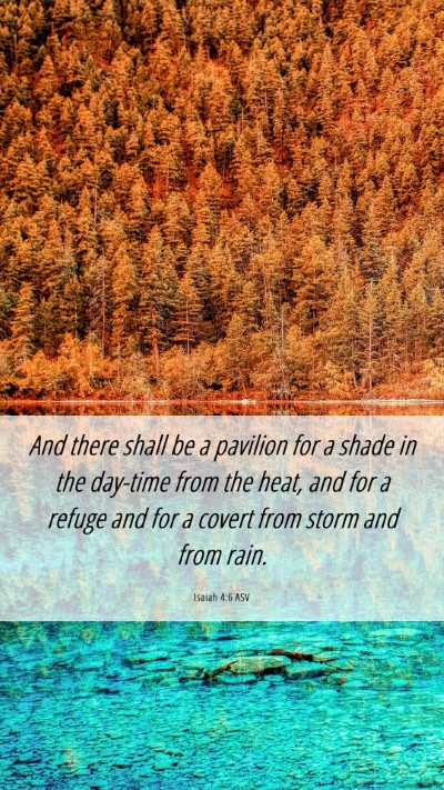 Picture 06 - Isaiah 4:6 ASV Mobile Phone Wallpaper - And there shall be a pavilion for a shade in the - Mobile Bible Verse Wallpaper