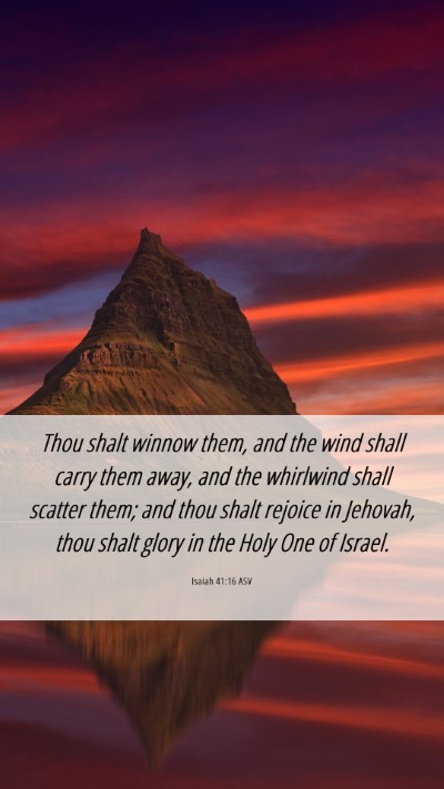 Picture 06 - Isaiah 41:16 ASV Mobile Phone Wallpaper - Thou shalt winnow them, and the wind shall carry - Mobile Bible Verse Wallpaper