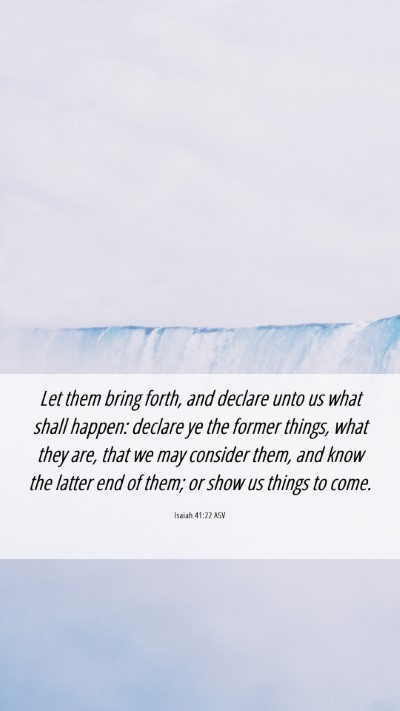 Picture 06 - Isaiah 41:22 ASV Mobile Phone Wallpaper - Let them bring forth, and declare unto us what - Mobile Bible Verse Wallpaper