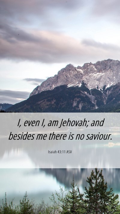 Picture 06 - Isaiah 43:11 ASV Mobile Phone Wallpaper - I, even I, am Jehovah; and besides me there is no - Mobile Bible Verse Wallpaper
