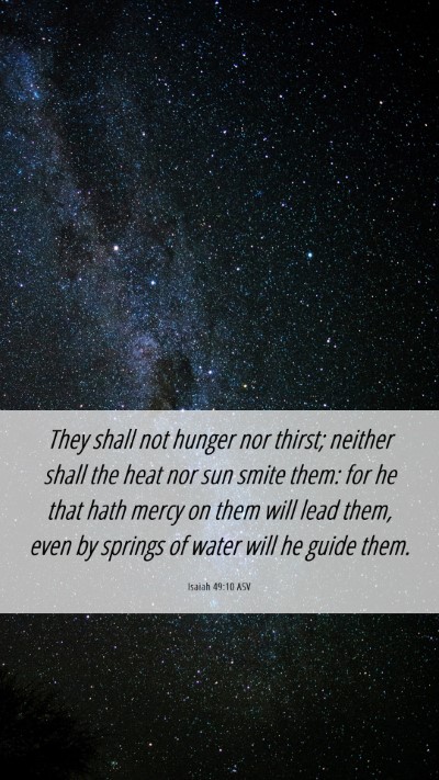 Picture 06 - Isaiah 49:10 ASV Mobile Phone Wallpaper - They shall not hunger nor thirst; neither shall - Mobile Bible Verse Wallpaper