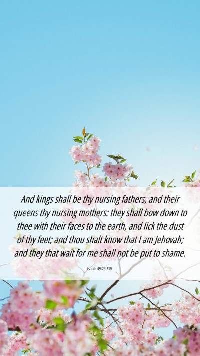 Picture 06 - Isaiah 49:23 ASV Mobile Phone Wallpaper - And kings shall be thy nursing fathers, and their - Mobile Bible Verse Wallpaper