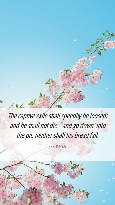 Picture 06 - Isaiah 51:14 ASV Mobile Phone Wallpaper - The captive exile shall speedily be loosed; and - Mobile Bible Verse Wallpaper