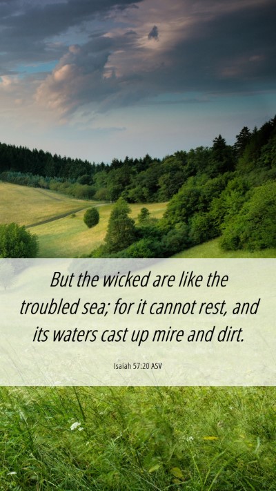 Picture 06 - Isaiah 57:20 ASV Mobile Phone Wallpaper - But the wicked are like the troubled sea; for it - Mobile Bible Verse Wallpaper