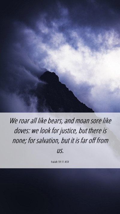 Picture 06 - Isaiah 59:11 ASV Mobile Phone Wallpaper - We roar all like bears, and moan sore like doves: - Mobile Bible Verse Wallpaper