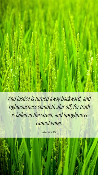 Picture 06 - Isaiah 59:14 ASV Mobile Phone Wallpaper - And justice is turned away backward, and - Mobile Bible Verse Wallpaper