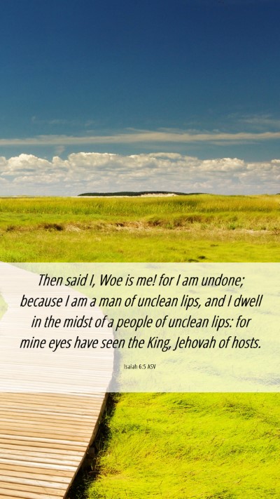 Picture 06 - Isaiah 6:5 ASV Mobile Phone Wallpaper - Then said I, Woe is me! for I am undone; because - Mobile Bible Verse Wallpaper
