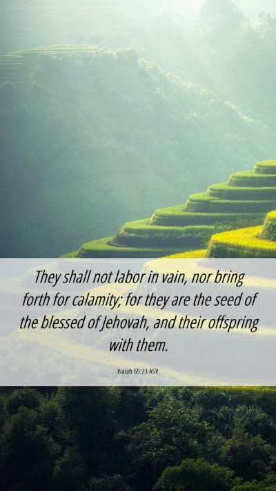 Picture 06 - Isaiah 65:23 ASV Mobile Phone Wallpaper - They shall not labor in vain, nor bring forth for - Mobile Bible Verse Wallpaper